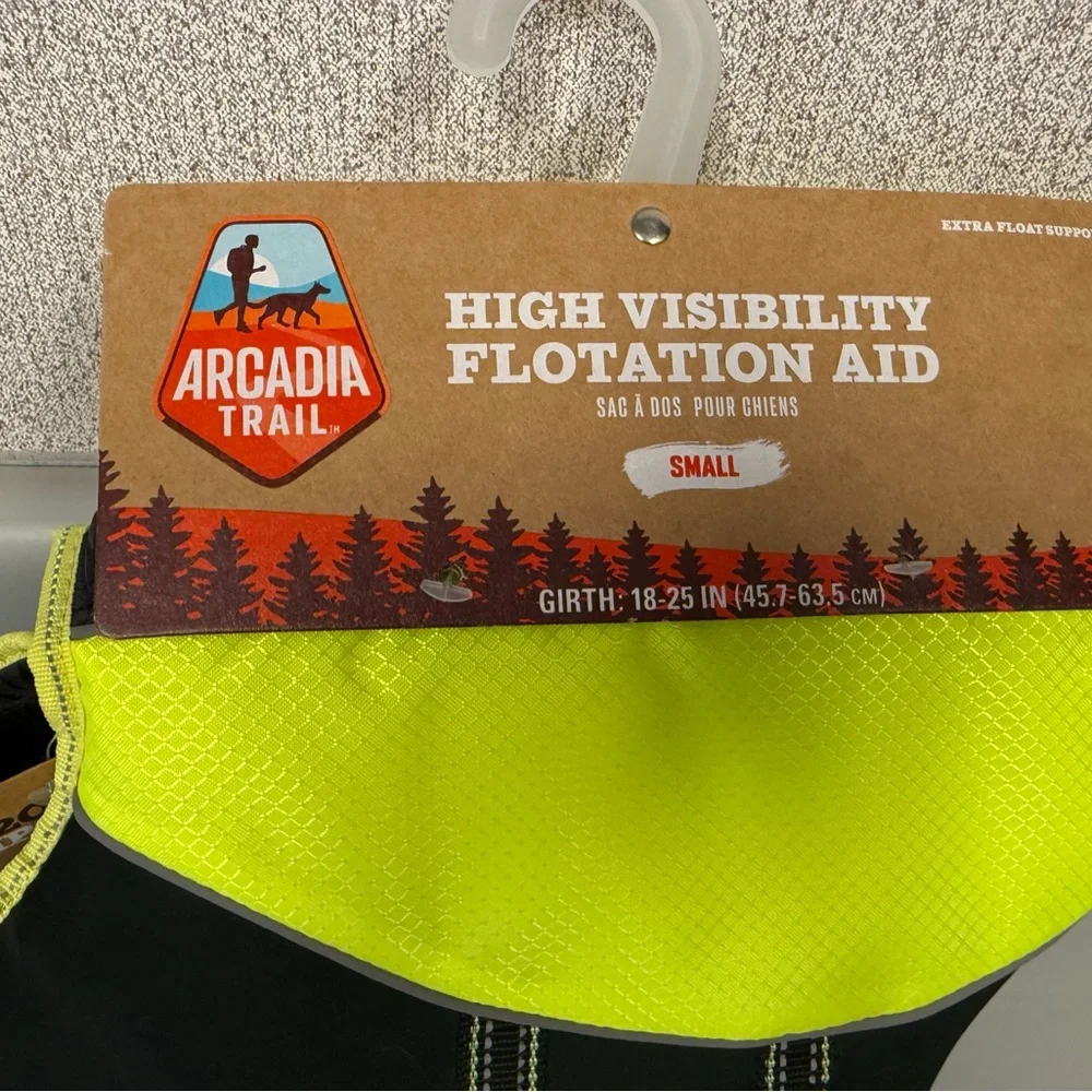 Arcadia Trail Flotation Dog Harness High Visibility NEW Size Small Yellow‎